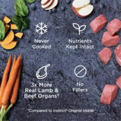 Instinct Bites Lamb Recipe Grain-Free Grass-Fed Raw Frozen Dog Food -Snuggle Paws 301673 PT3. AC SS1800 V1668200068
