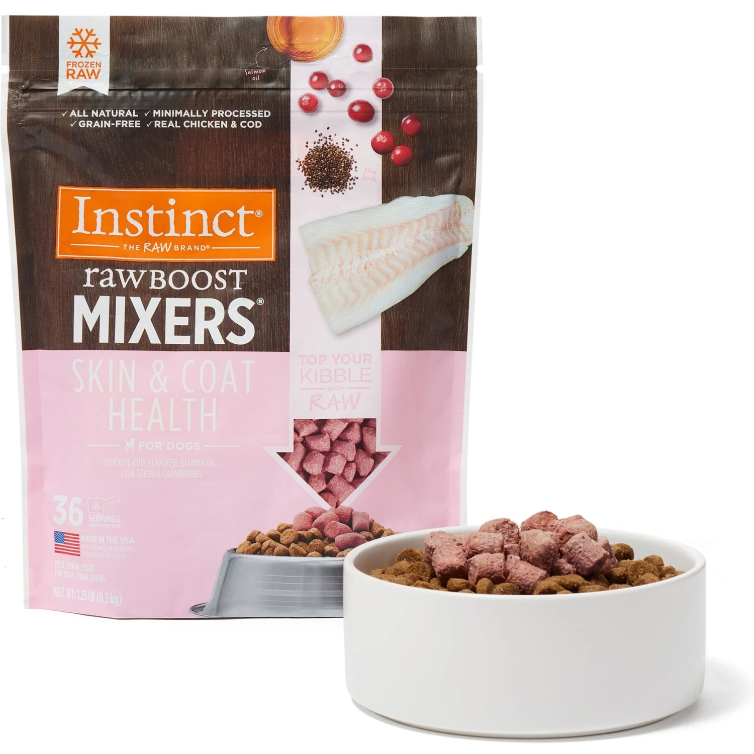 Instinct Boost Mixers Skin & Coat Health Grain-Free Frozen Dog Food Topper, 1.25-lb Bag 3 Instinct Boost Mixers Skin & Coat Health Grain-Free Frozen Dog Food Topper, 1.25-lb Bag