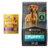 Purina Pro Plan High Protein Chicken & Rice Formula Large Breed Dry Puppy Food & Wellness Soft Puppy Bites Lamb & Salmon Recipe Grain-Free Natural Dog Treats