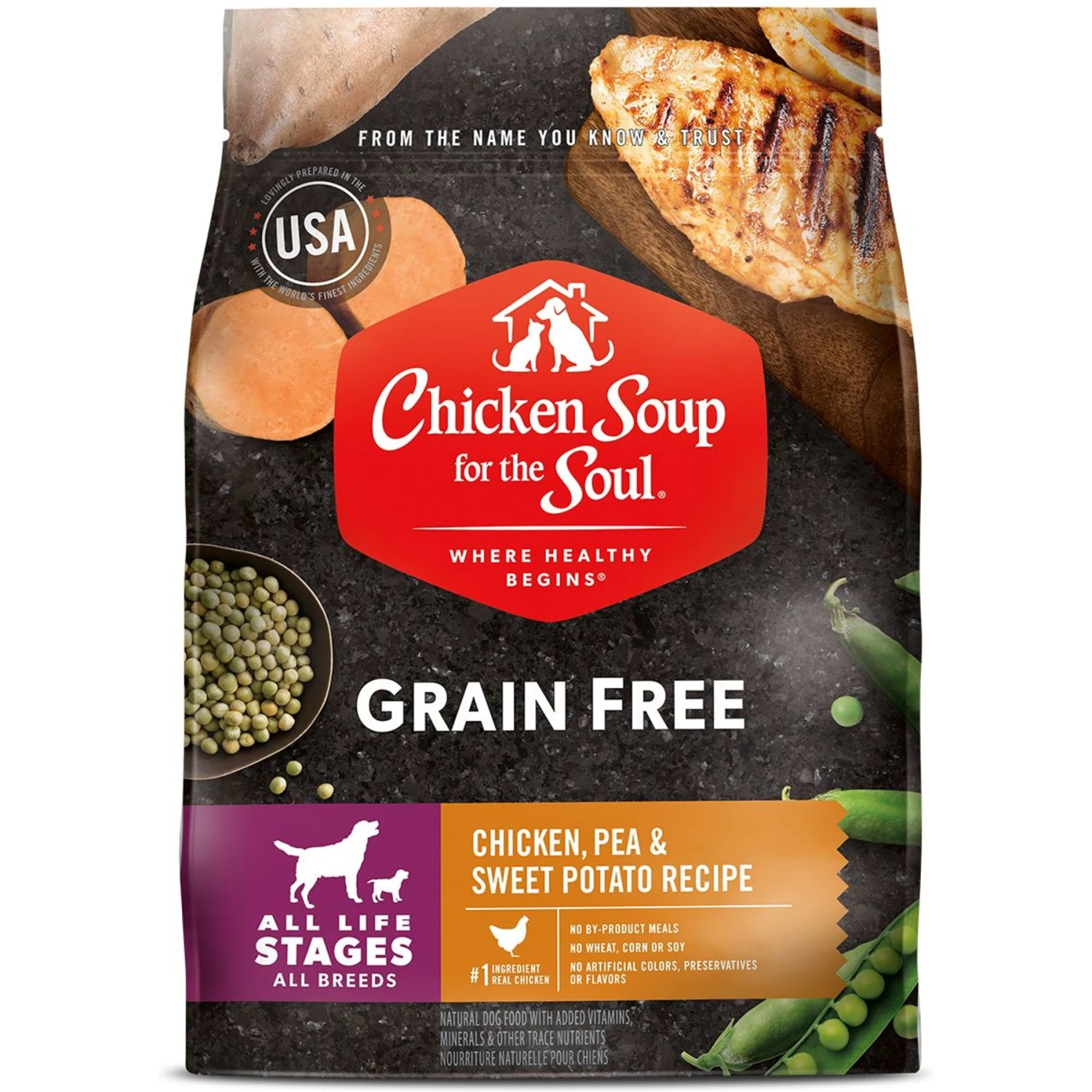 Chicken Soup For The Soul Chicken, Pea & Sweet Potato Recipe Grain-Free Dry Dog Food, 10-lb Bag 3 Chicken Soup For The Soul Chicken, Pea & Sweet Potato Recipe Grain-Free Dry Dog Food, 10-lb Bag