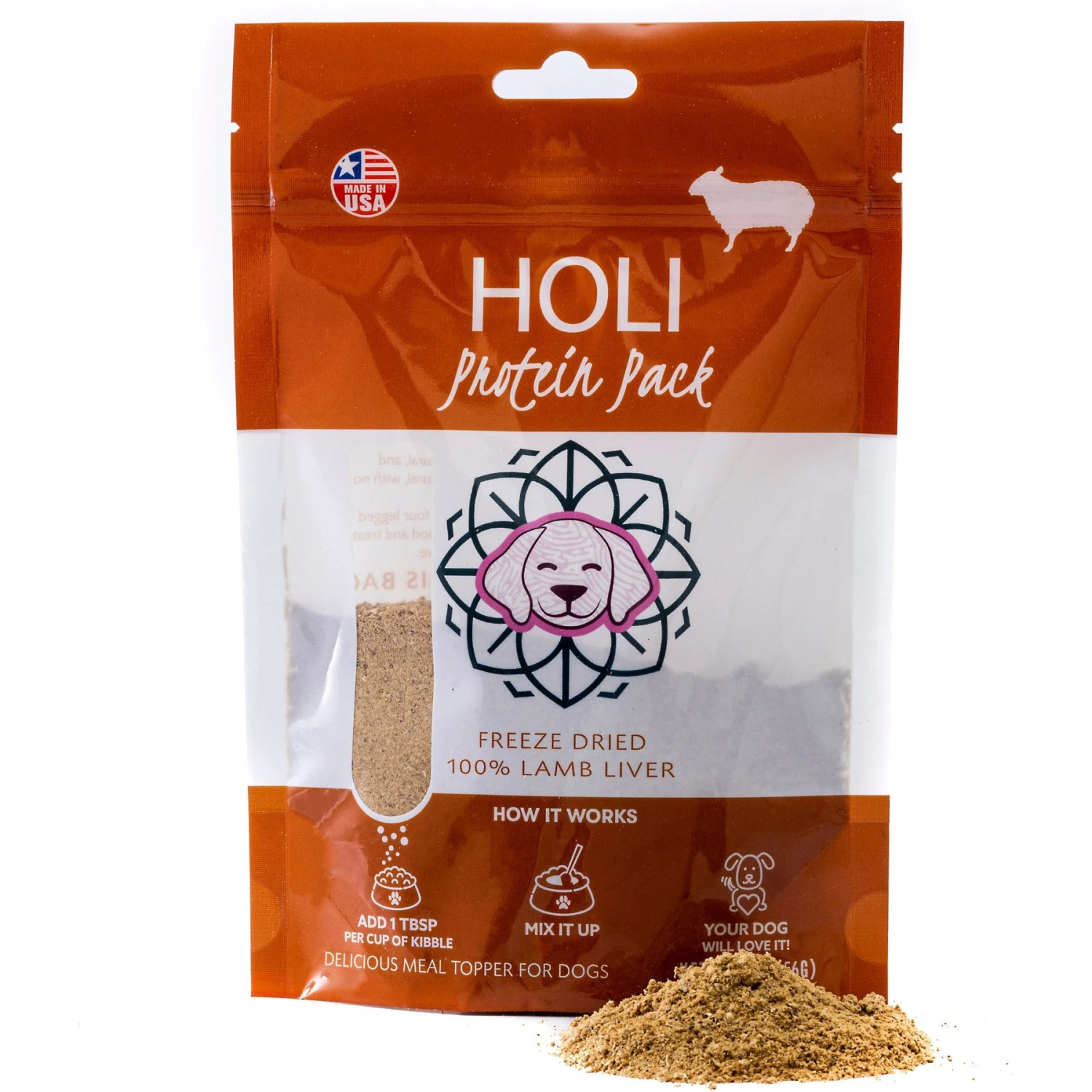 HOLI Lamb Liver Protein Pack Grain-Free Freeze-Dried Dog Food Topper 3 HOLI Lamb Liver Protein Pack Grain-Free Freeze-Dried Dog Food Topper