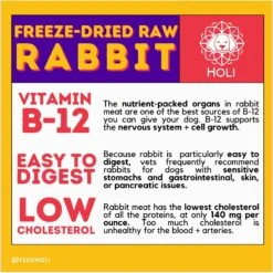 HOLI Rabbit Protein Pack Grain-Free Freeze-Dried Dog Food Topper -Snuggle Paws 308505 PT5. AC SS1800 V1693947906