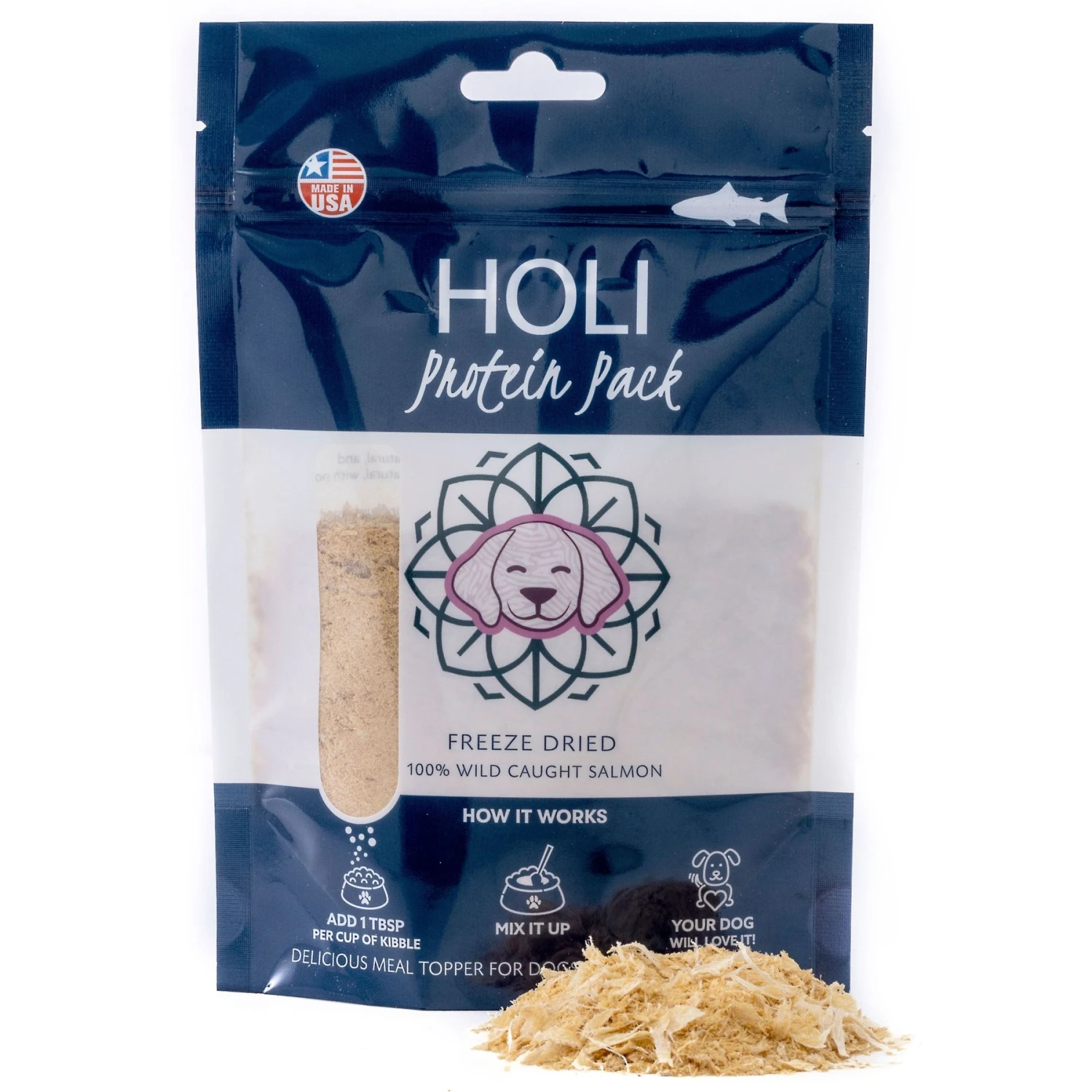 HOLI Wild Caught Salmon Protein Pack Grain-Free Freeze-Dried Dog Food Topper 3 HOLI Wild Caught Salmon Protein Pack Grain-Free Freeze-Dried Dog Food Topper