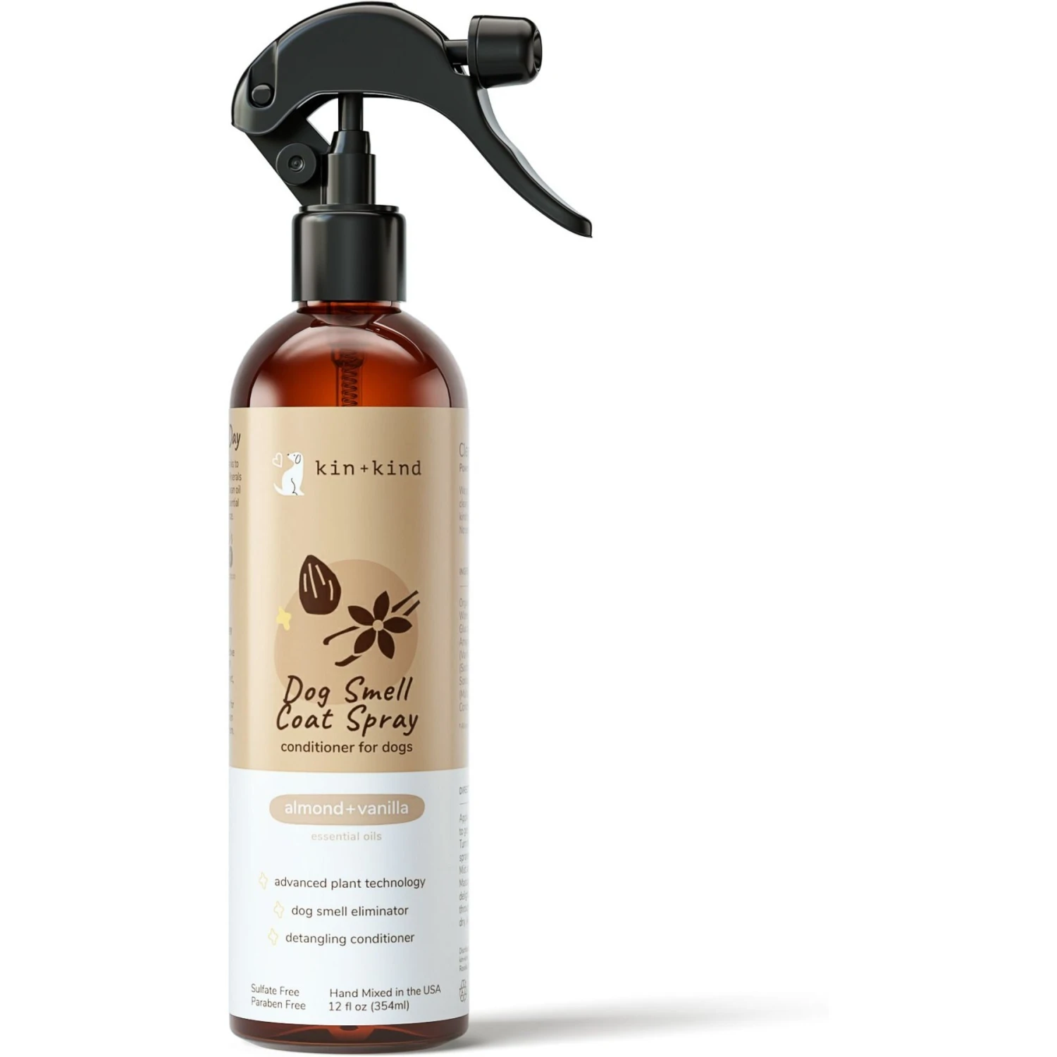 Kin+kind Dog Smell Almond+Vanilla Dog Coat Spray, 12-oz Bottle 3 Kin+kind Dog Smell Almond+Vanilla Dog Coat Spray, 12-oz Bottle