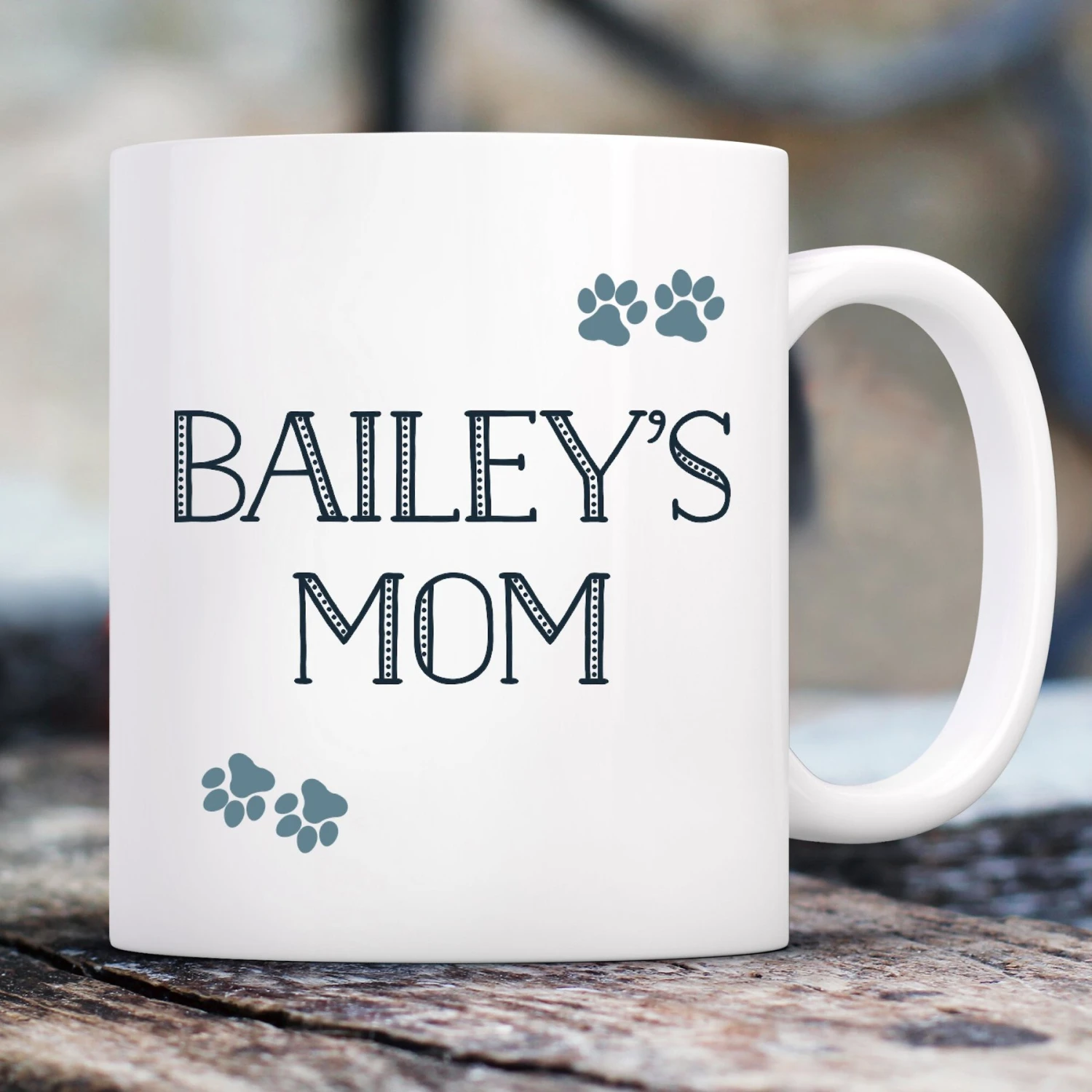904 Custom Personalized Pawprint Dog Mom Mug, 11-oz 3 904 Custom Personalized Pawprint Dog Mom Mug, 11-oz
