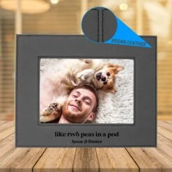 904 Custom Personalized Pet Name Leatherette Picture Frame -Snuggle Paws 314646 PT4. AC SS1800 V1637022705