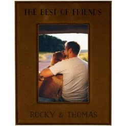 904 Custom Personalized The Best Of Friends Pet Name Leatherette Picture Frame