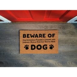 BirdRock Home Beware Of Dog' Coir Doormat -Snuggle Paws 318101 PT6. AC SS1800 V1635783380