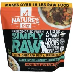 Nature's Diet Fresh Beef Simply Raw Freeze-Dried Dog Food, 3-lb Bag