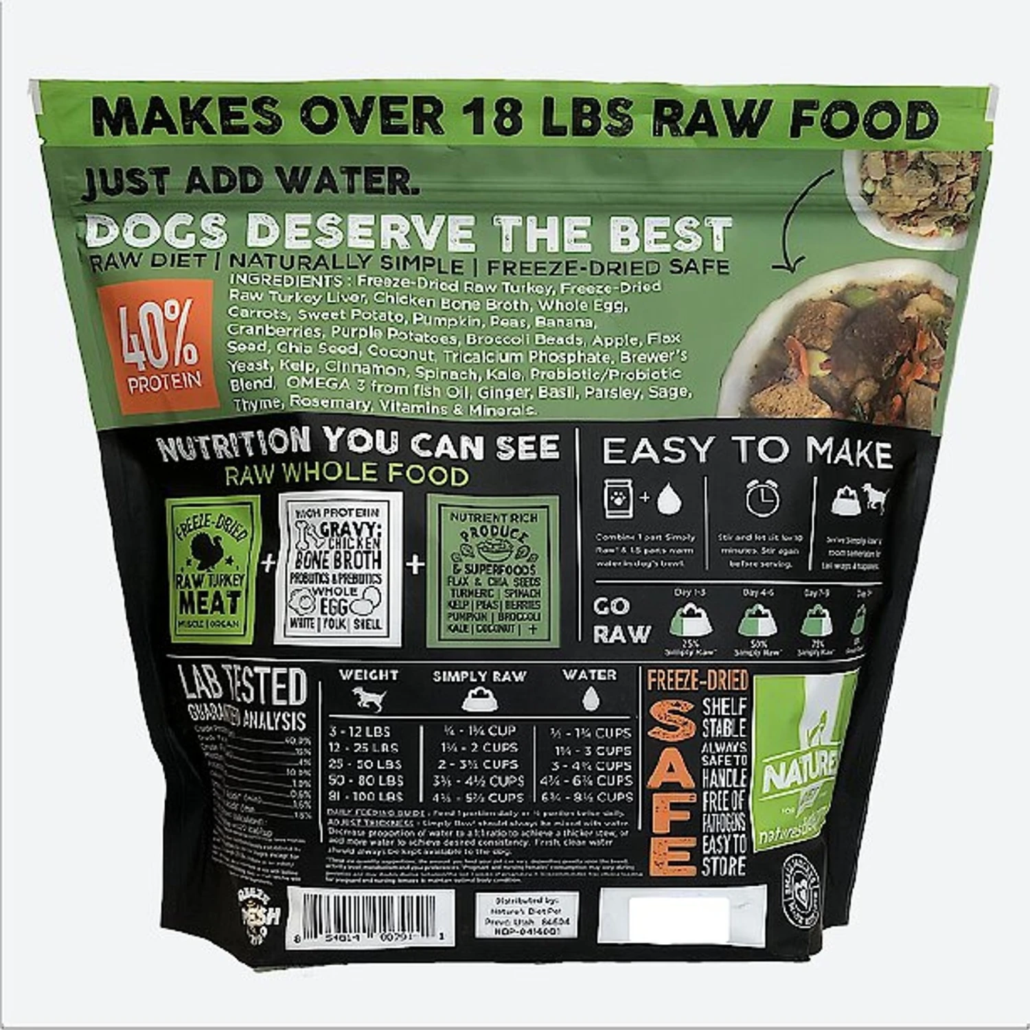 Nature's Diet Fresh Turkey Simply Raw Freeze-Dried Dog Food, 3-lb Bag 4 Nature's Diet Fresh Turkey Simply Raw Freeze-Dried Dog Food, 3-lb Bag - Image 2