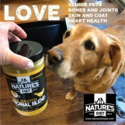 Nature's Diet Original Blend Chicken Bone Broth Dry Dog & Cat Food Topping, 16-oz Jar -Snuggle Paws 318137 PT5. AC SS1800 V1628805397