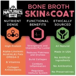 Nature's Diet Skin & Coat Bone Broth Dry Dog & Cat Food Topping, 6-oz Jar -Snuggle Paws 318149 PT3. AC SS1800 V1628802442