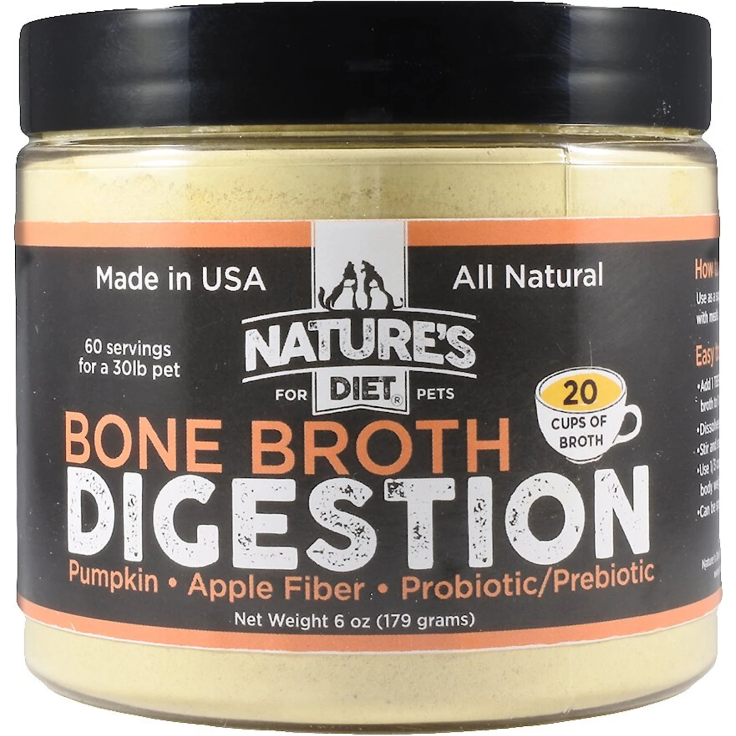 Nature's Diet Digestion Bone Broth Dry Dog & Cat Food Topping, 6-oz Jar 3 Nature's Diet Digestion Bone Broth Dry Dog & Cat Food Topping, 6-oz Jar