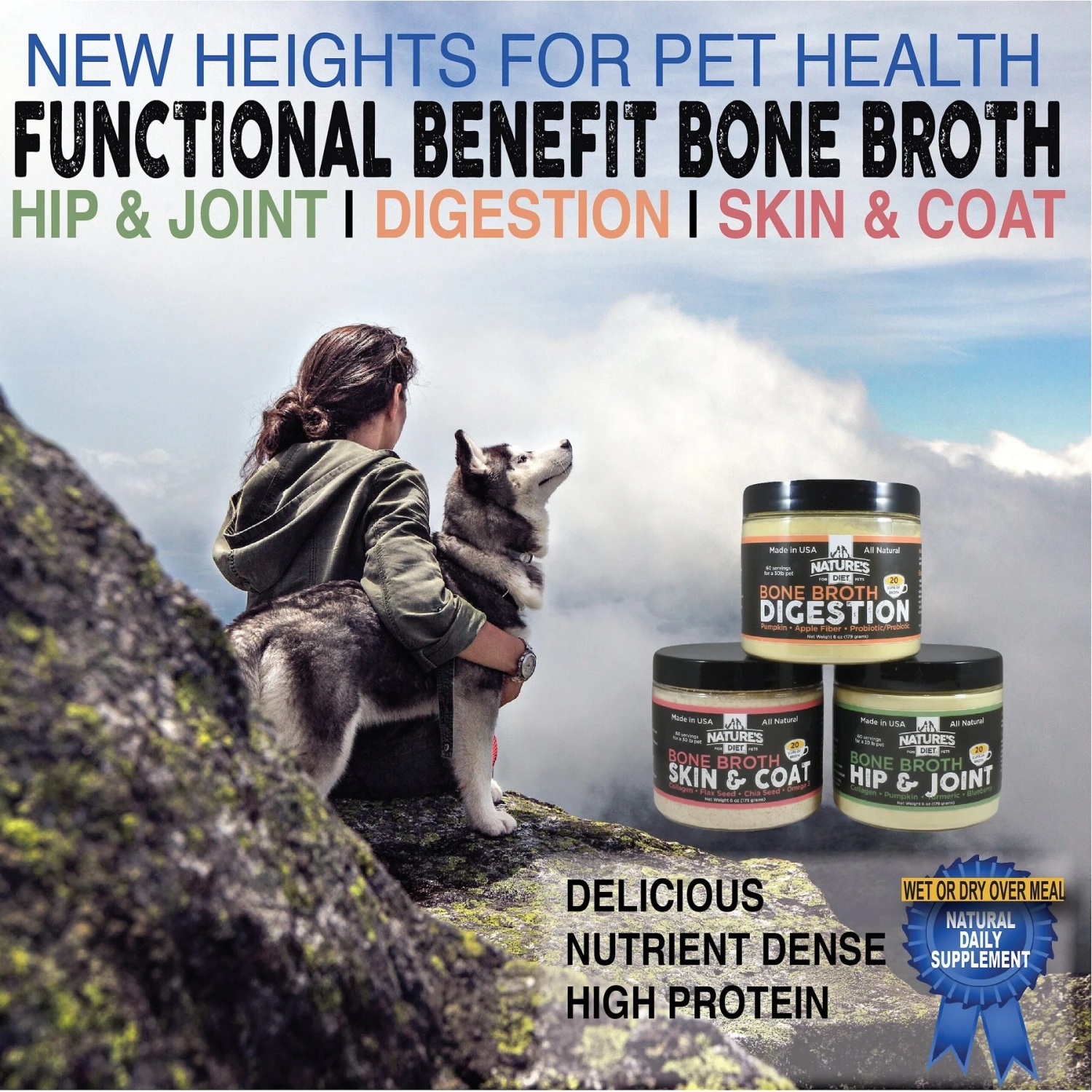 Nature's Diet Digestion Bone Broth Dry Dog & Cat Food Topping, 6-oz Jar 7 Nature's Diet Digestion Bone Broth Dry Dog & Cat Food Topping, 6-oz Jar - Image 5