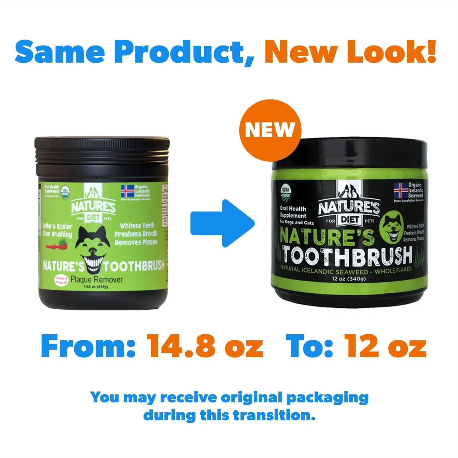 Nature's Diet Toothbrush Systemic Plaque Remover Dry Dog Food Topping, 14.8-oz Jar 4 Nature's Diet Toothbrush Systemic Plaque Remover Dry Dog Food Topping, 14.8-oz Jar - Image 2