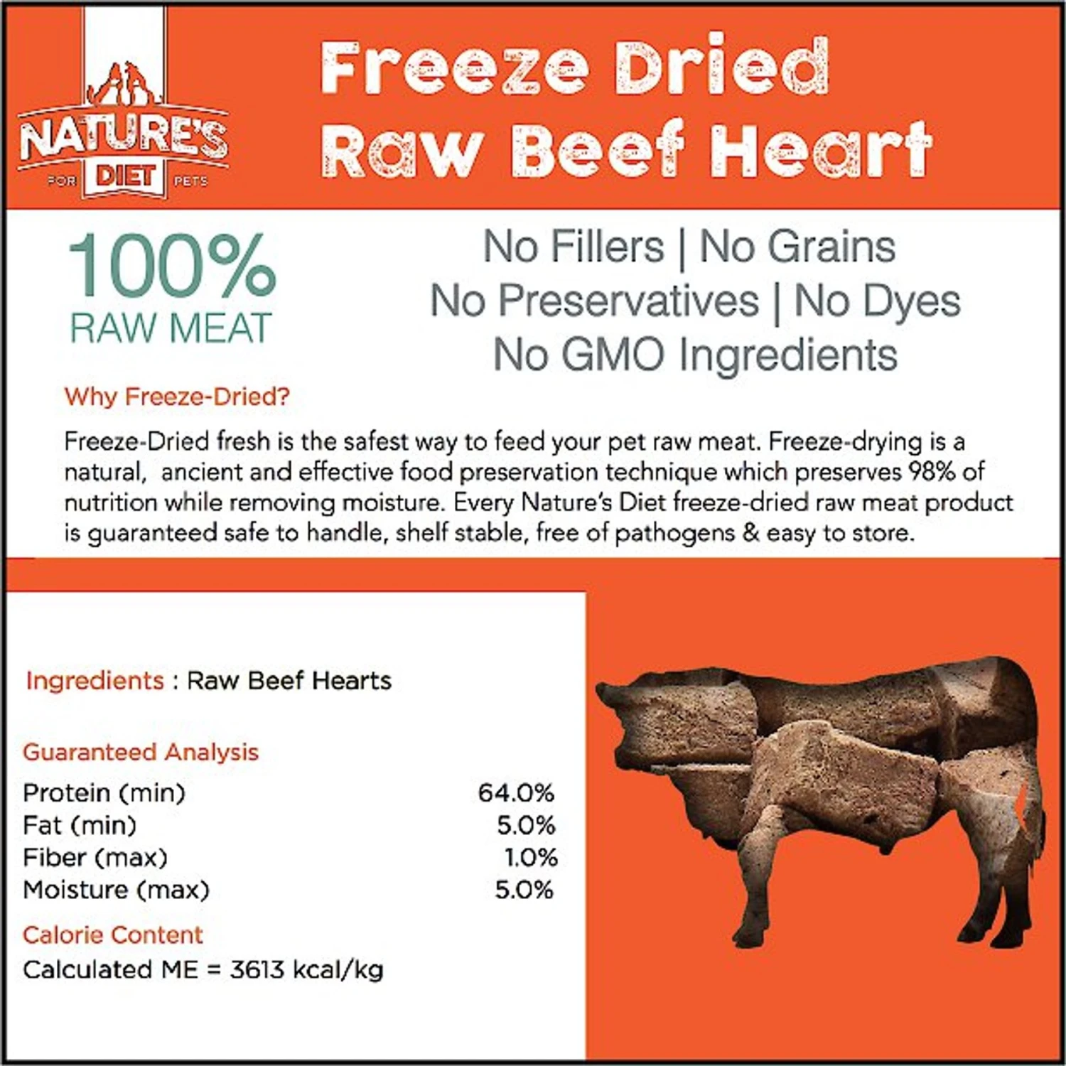 Nature's Diet Beef Heart Raw Freeze-Dried Dog Treats, 4-oz Pouch 5 Nature's Diet Beef Heart Raw Freeze-Dried Dog Treats, 4-oz Pouch - Image 3