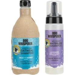 Dog Whisperer Soothing Oatmeal Shampoo + No Rinse Waterless Dog Shampoo, 16-oz Bottle & 7.1-oz Bottle