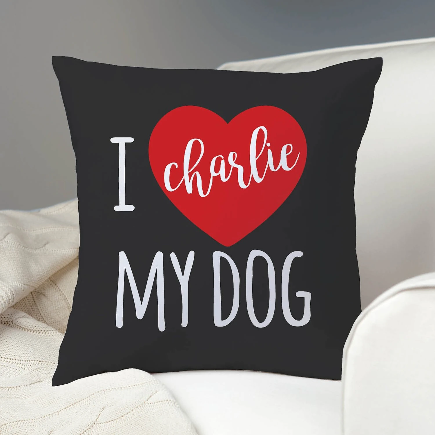 Custom Personalization Solutions I Love My Dog Personalized Throw Pillow 4 Custom Personalization Solutions I Love My Dog Personalized Throw Pillow - Image 2
