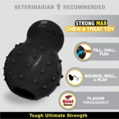 Nylabone Strong MAX Chew Cone Stuffable Chew Toy For Dogs MAX Rubber Stuffable Cone Beef Max -Snuggle Paws 329491 PT2. AC SS1800 V1696516041