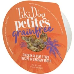Tiki Dog Aloha Petites Chicken & Beef Liver Recipe In Chicken Broth Wet Dog Food, 3-oz Cup, Case Of 4