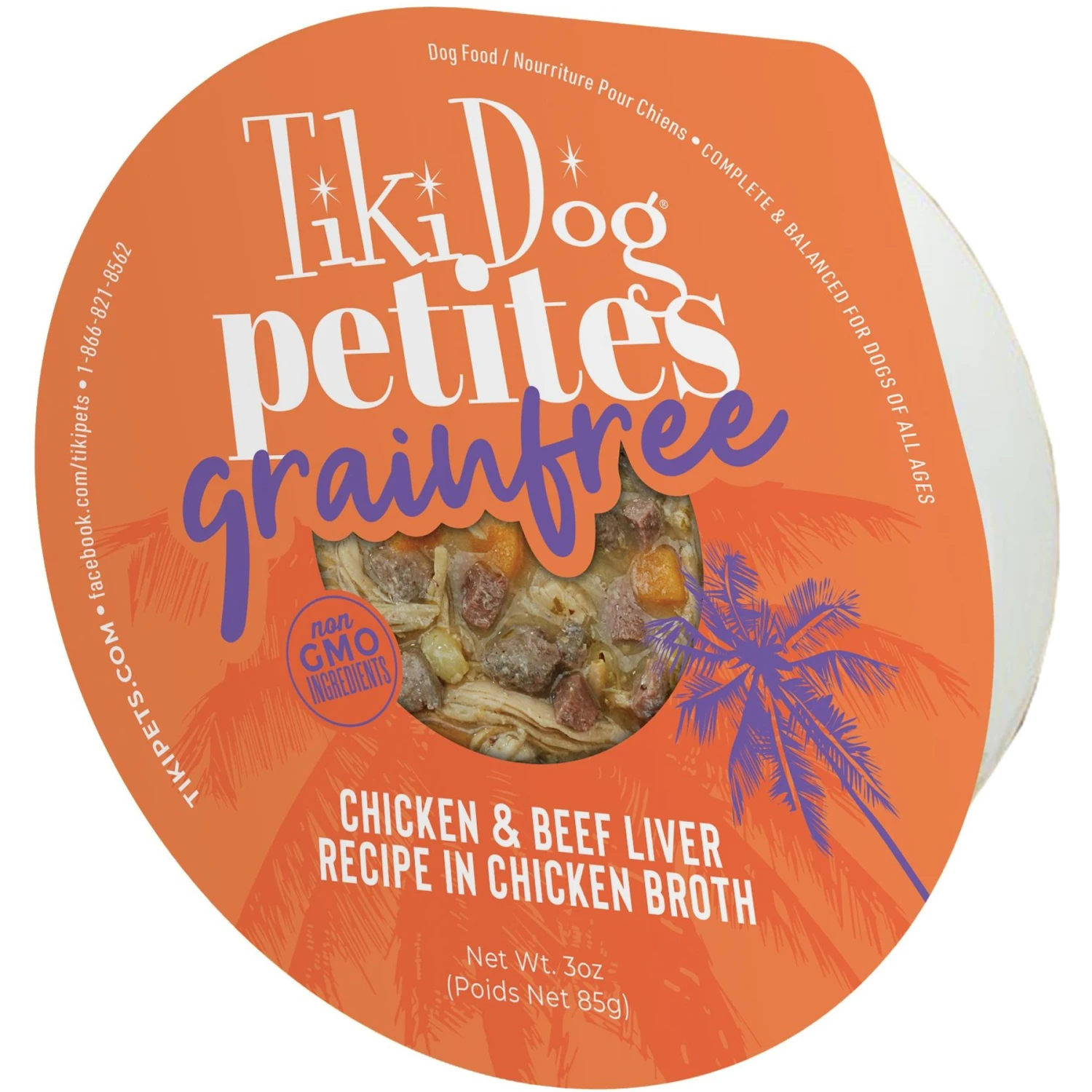 Tiki Dog Aloha Petites Chicken & Beef Liver Recipe In Chicken Broth Wet Dog Food, 3-oz Cup, Case Of 4 3 Tiki Dog Aloha Petites Chicken & Beef Liver Recipe In Chicken Broth Wet Dog Food, 3-oz Cup, Case Of 4