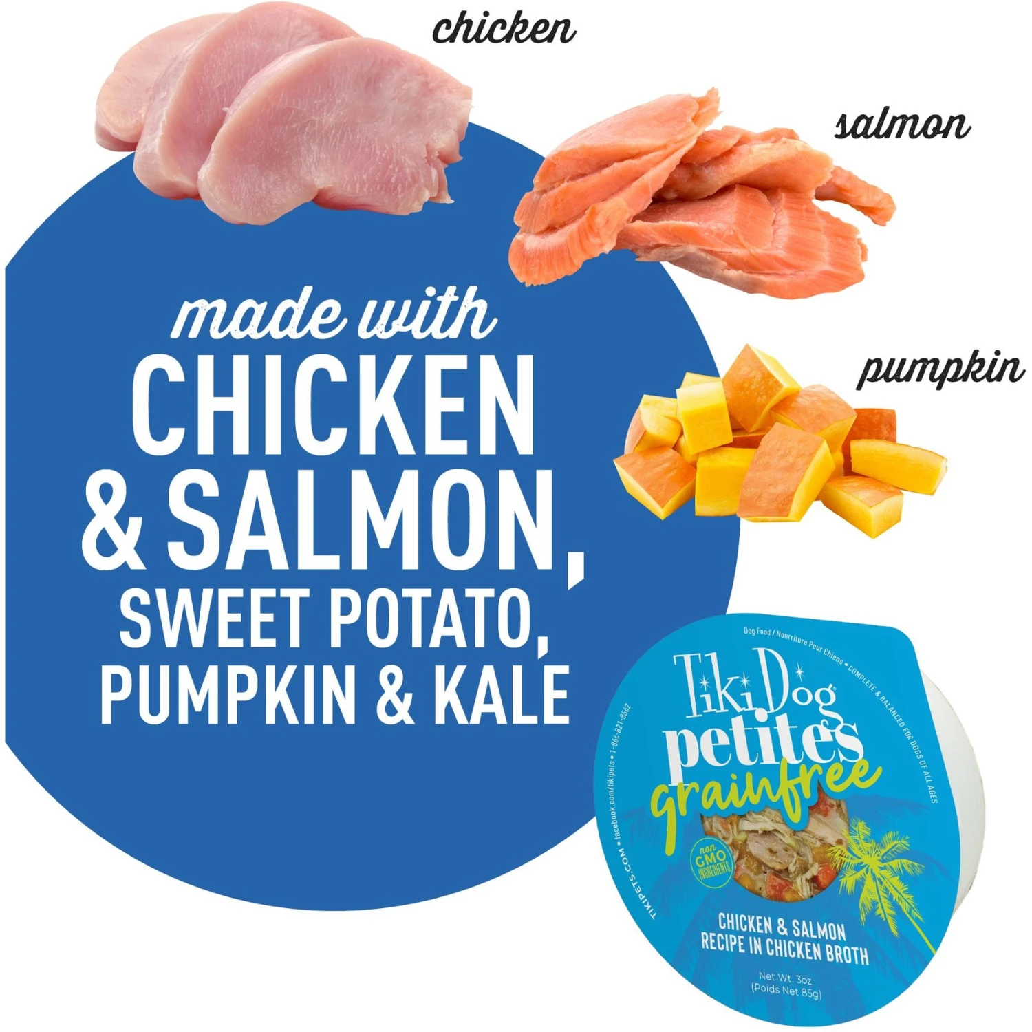 Tiki Dog Aloha Petites Chicken & Salmon Recipe In Chicken Broth Wet Dog Food, 3-oz Cup, Case Of 4 6 Tiki Dog Aloha Petites Chicken & Salmon Recipe In Chicken Broth Wet Dog Food, 3-oz Cup, Case Of 4 - Image 4