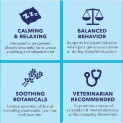 Vetnique Labs Petbliss Dog & Cat Calming Spray, 4-oz Bottle -Snuggle Paws 338588 PT3. AC SS1800 V1638978490