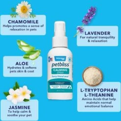 Vetnique Labs Petbliss Dog & Cat Calming Spray, 4-oz Bottle -Snuggle Paws 338588 PT4. AC SS1800 V1638978728