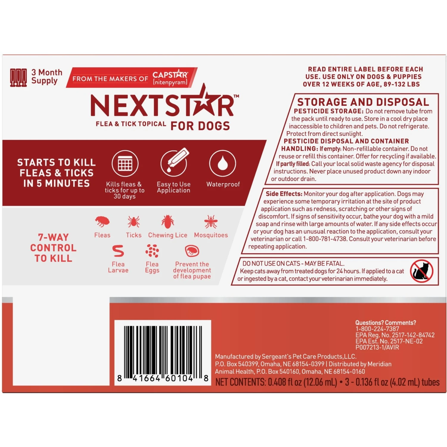 NextStar Flea & Tick Spot Treatment For X-Large Dogs, 89-132 Lbs 4 NextStar Flea & Tick Spot Treatment For X-Large Dogs, 89-132 Lbs - Image 2
