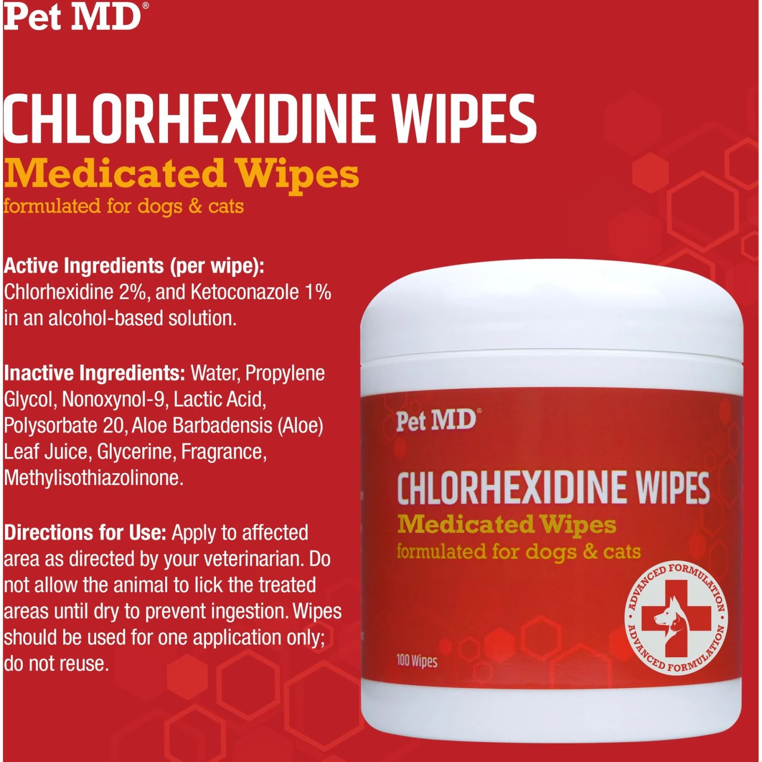 Pet MD Chlorhexidine Dog & Cat Wipes, 100 Count 4 Pet MD Chlorhexidine Dog & Cat Wipes, 100 Count - Image 2