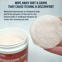 Pet MD Chlorhexidine Dog & Cat Wipes, 100 Count 12 Pet MD Chlorhexidine Dog & Cat Wipes, 100 Count -Snuggle Paws 347556 PT4. AC SS1800 V1659887013