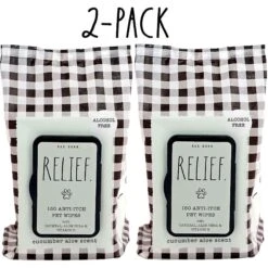 Rae Dunn RELIEF. Anti-Itch Dog Wipes, 150 Count, 2 Pack