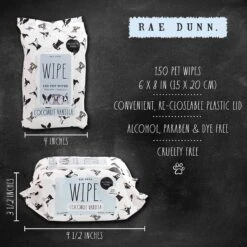 Rae Dunn WIPE. Aloe & Vitamin E Coconut Vanilla Scent Dog Wipes, 150 Count, 2 Pack 11 Rae Dunn WIPE. Aloe & Vitamin E Coconut Vanilla Scent Dog Wipes, 150 Count, 2 Pack -Snuggle Paws 349321 PT2. AC SS1800 V1642463204