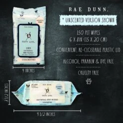 Rae Dunn Clean Dog. Happy Dog. Dog Wipes, 150 Count, 2 Pack -Snuggle Paws 349337 PT3. AC SS1800 V1642469484