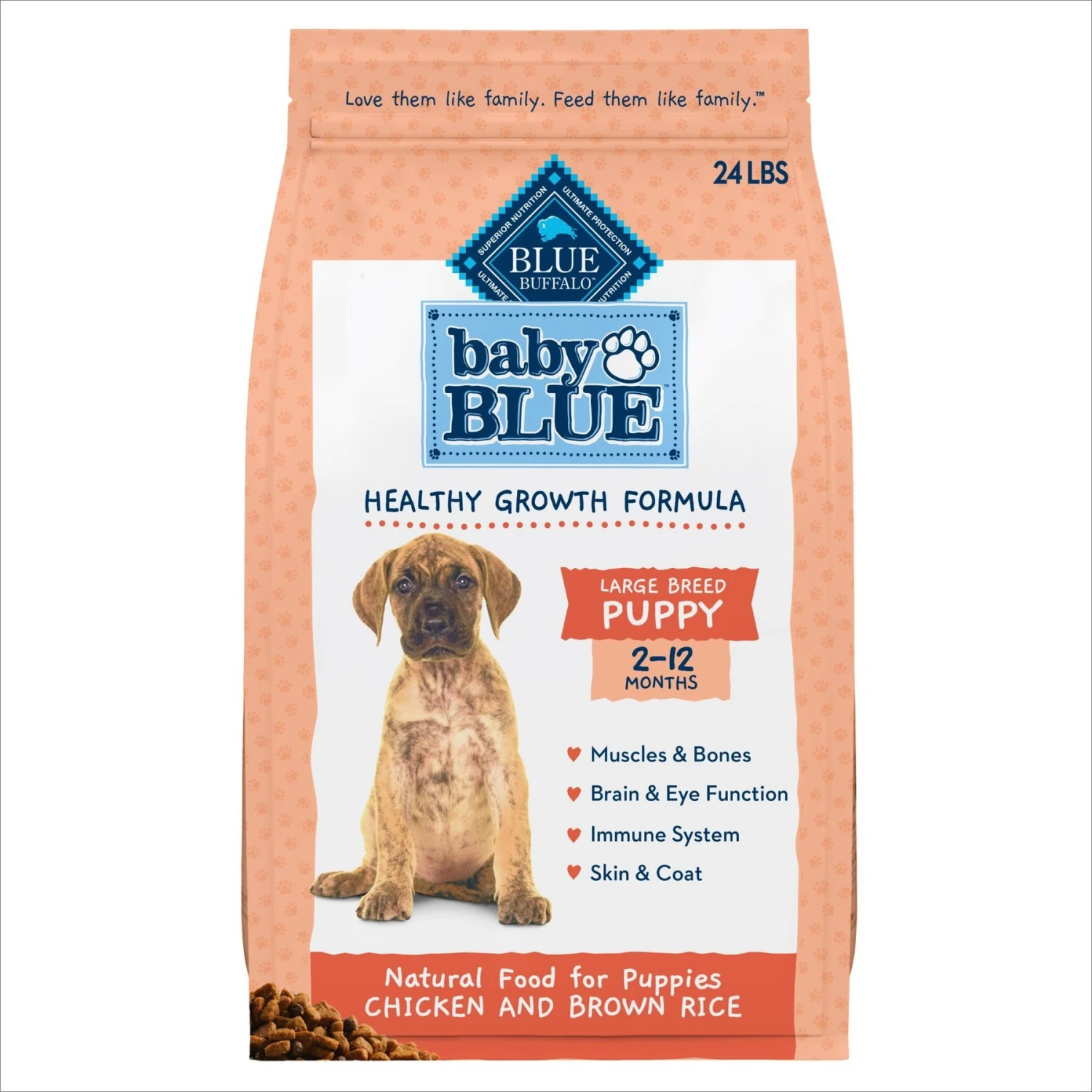 Blue Buffalo Baby Blue Large Breed Healthy Growth Formula Natural Chicken & Brown Rice Recipe Puppy Dry Food, 24-lb Bag 3 Blue Buffalo Baby Blue Large Breed Healthy Growth Formula Natural Chicken & Brown Rice Recipe Puppy Dry Food, 24-lb Bag