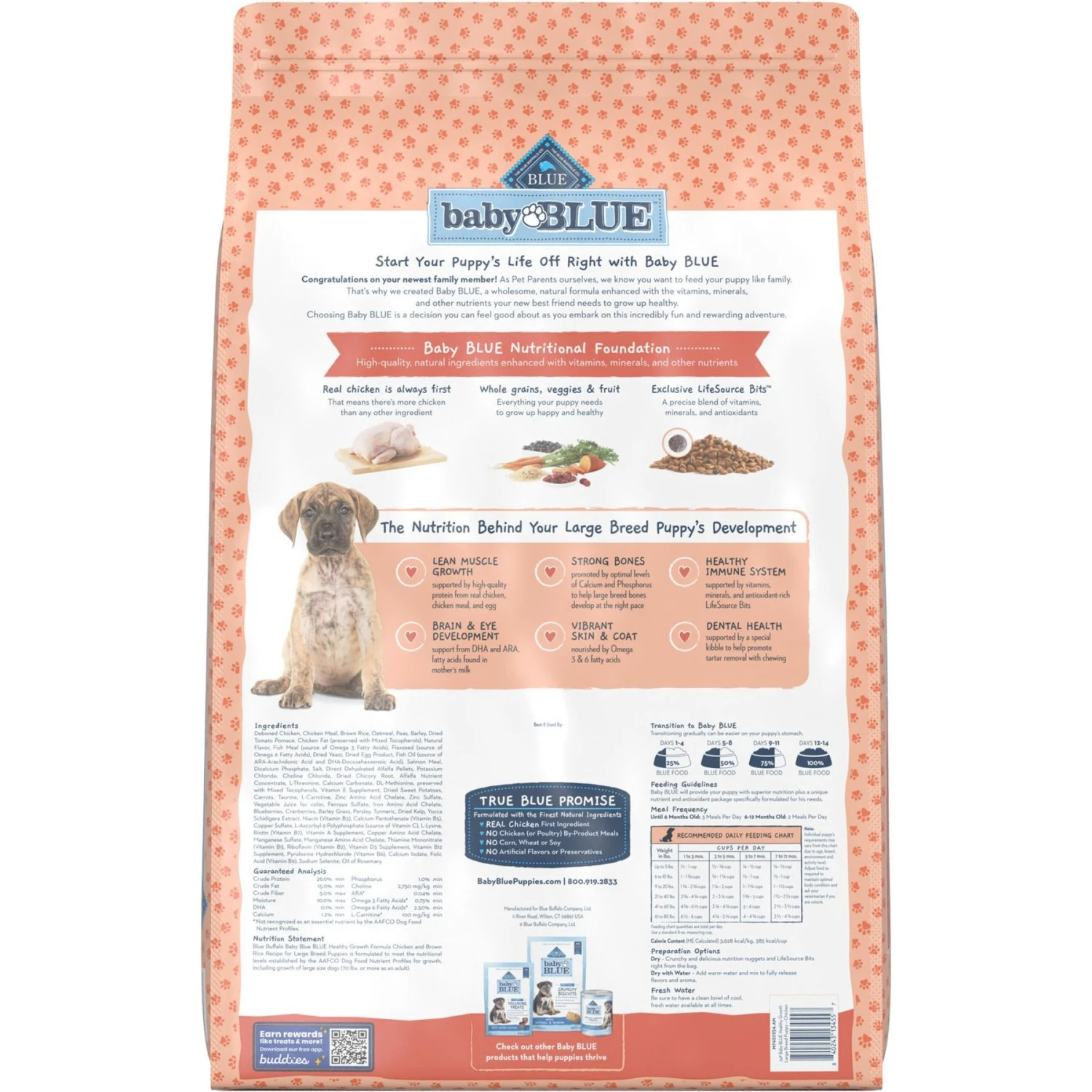 Blue Buffalo Baby Blue Large Breed Healthy Growth Formula Natural Chicken & Brown Rice Recipe Puppy Dry Food, 24-lb Bag 4 Blue Buffalo Baby Blue Large Breed Healthy Growth Formula Natural Chicken & Brown Rice Recipe Puppy Dry Food, 24-lb Bag - Image 2