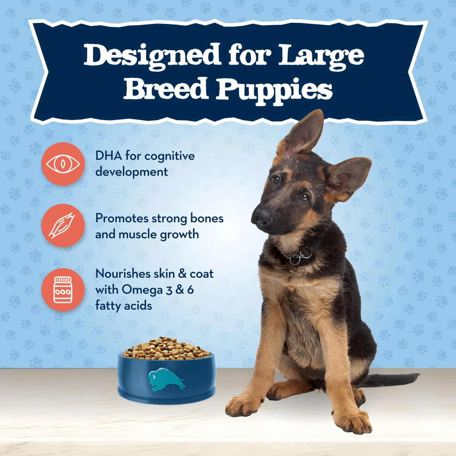 Blue Buffalo Baby Blue Large Breed Healthy Growth Formula Natural Chicken & Brown Rice Recipe Puppy Dry Food, 24-lb Bag 6 Blue Buffalo Baby Blue Large Breed Healthy Growth Formula Natural Chicken & Brown Rice Recipe Puppy Dry Food, 24-lb Bag - Image 4