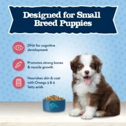 Blue Buffalo Baby Blue Small Breed Healthy Growth Formula Natural Chicken & Oatmeal Rice Recipe Puppy Dry Food, 4-lb Bag -Snuggle Paws 354134 PT3. AC SS1800 V1646090529