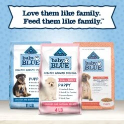 Blue Buffalo Baby Blue Small Breed Healthy Growth Formula Natural Chicken & Oatmeal Rice Recipe Puppy Dry Food, 4-lb Bag -Snuggle Paws 354134 PT8. AC SS1800 V1646091093