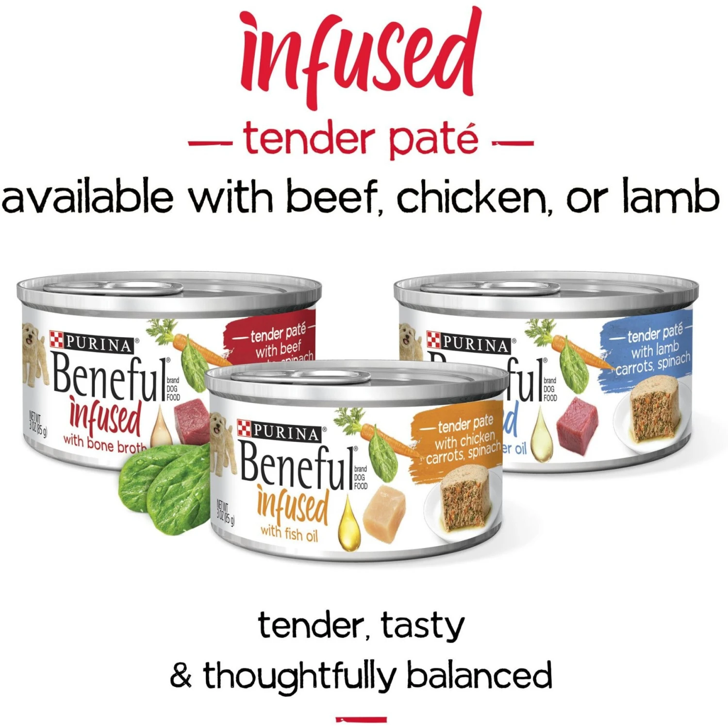 Purina Beneful Infused Pate With Real Lamb, Chicken, Beef Variety Pack Wet Dog Food, 3-oz Can, Case Of 24 10 Purina Beneful Infused Pate With Real Lamb, Chicken, Beef Variety Pack Wet Dog Food, 3-oz Can, Case Of 24 - Image 8