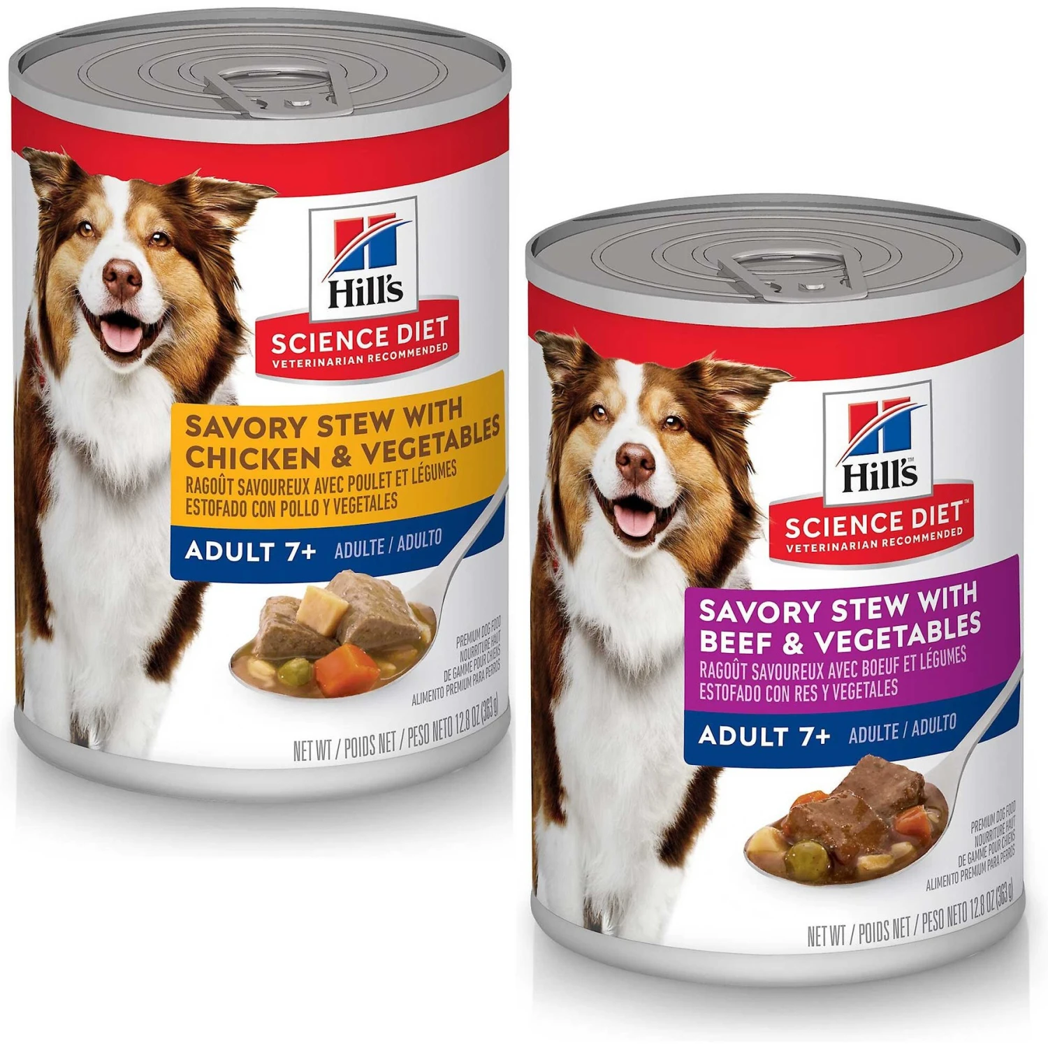 Hill's Science Diet Adult 7+ Savory Stew With Chicken & Vegetables Canned Dog Food & Hill's Science Diet Adult 7+ Savory Stew With Beef & Vegetables Canned Dog Food 3 Hill's Science Diet Adult 7+ Savory Stew With Chicken & Vegetables Canned Dog Food & Hill's Science Diet Adult 7+ Savory Stew With Beef & Vegetables Canned Dog Food