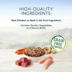 Blue Buffalo Delectables Chicken & Beef Dinner Variety Pack Grain-Free Wet Dog Food Topper, 3-oz Pouches, Case Of 12 & Blue Buffalo Wilderness Trail Toppers Wild Cuts Variety Pack Chunky Chicken & Beef Bites In Gravy Grain-Free Dog Food Topper, 3-oz, Pouch Of 12 -Snuggle Paws 356845 PT4. AC SS1800 V1640892724