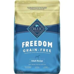 Blue Buffalo Delectables Chicken & Beef Dinner Variety Pack Grain-Free Wet Dog Food Topper, 3-oz Pouches, Case Of 12 & Blue Buffalo Freedom Adult Chicken Recipe Grain-Free Dry Dog Food -Snuggle Paws 356862 PT5. AC SS1800 V1640896600
