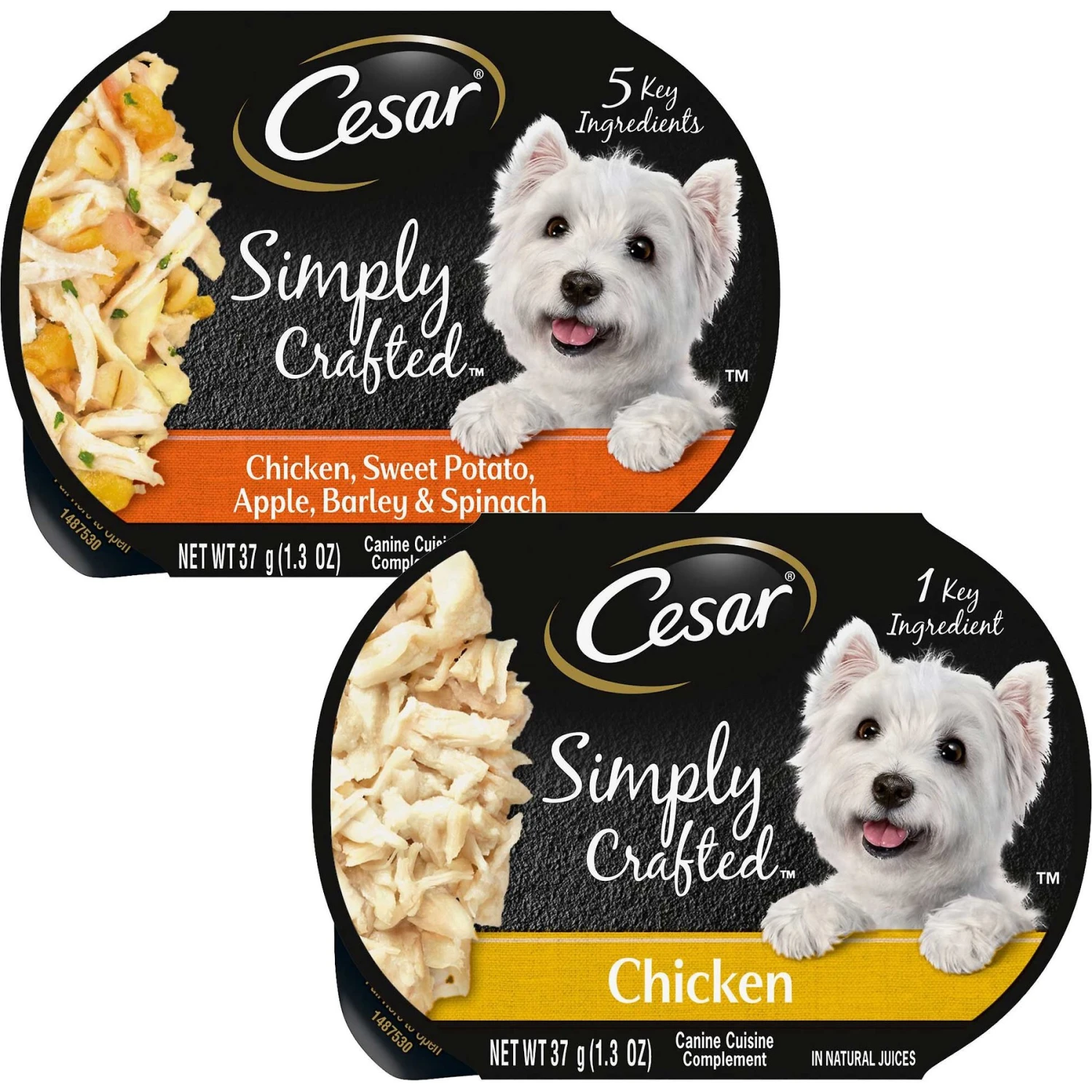 Cesar Simply Crafted Chicken, Sweet Potato, Apple, Barley & Spinach Limited-Ingredient Adult Wet Dog Food Topper & Cesar Simply Crafted Chicken Limited-Ingredient Wet Dog Food Topper 3 Cesar Simply Crafted Chicken, Sweet Potato, Apple, Barley & Spinach Limited-Ingredient Adult Wet Dog Food Topper & Cesar Simply Crafted Chicken Limited-Ingredient Wet Dog Food Topper