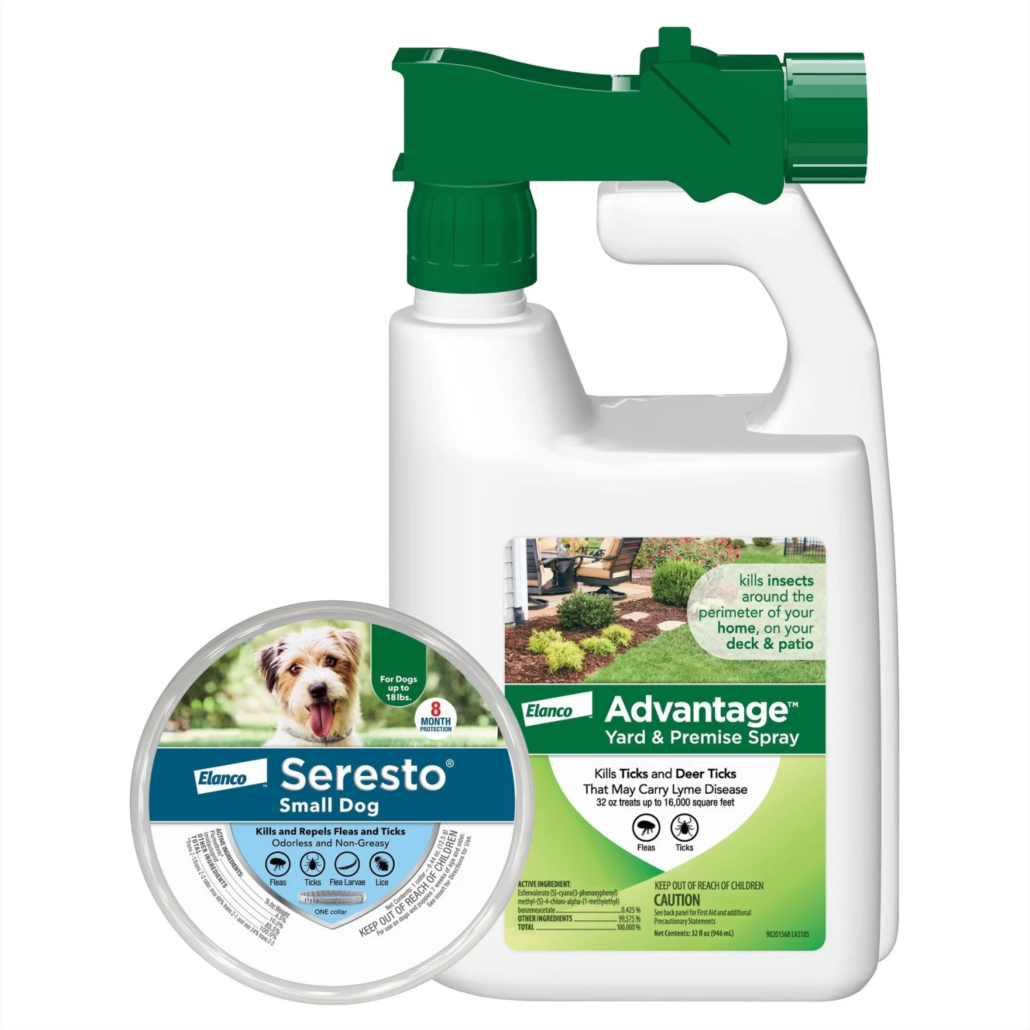 Seresto Flea & Tick Collar For Dogs, Up To 18 Lbs & Advantage Yard & Premise Spray 3 Seresto Flea & Tick Collar For Dogs, Up To 18 Lbs & Advantage Yard & Premise Spray