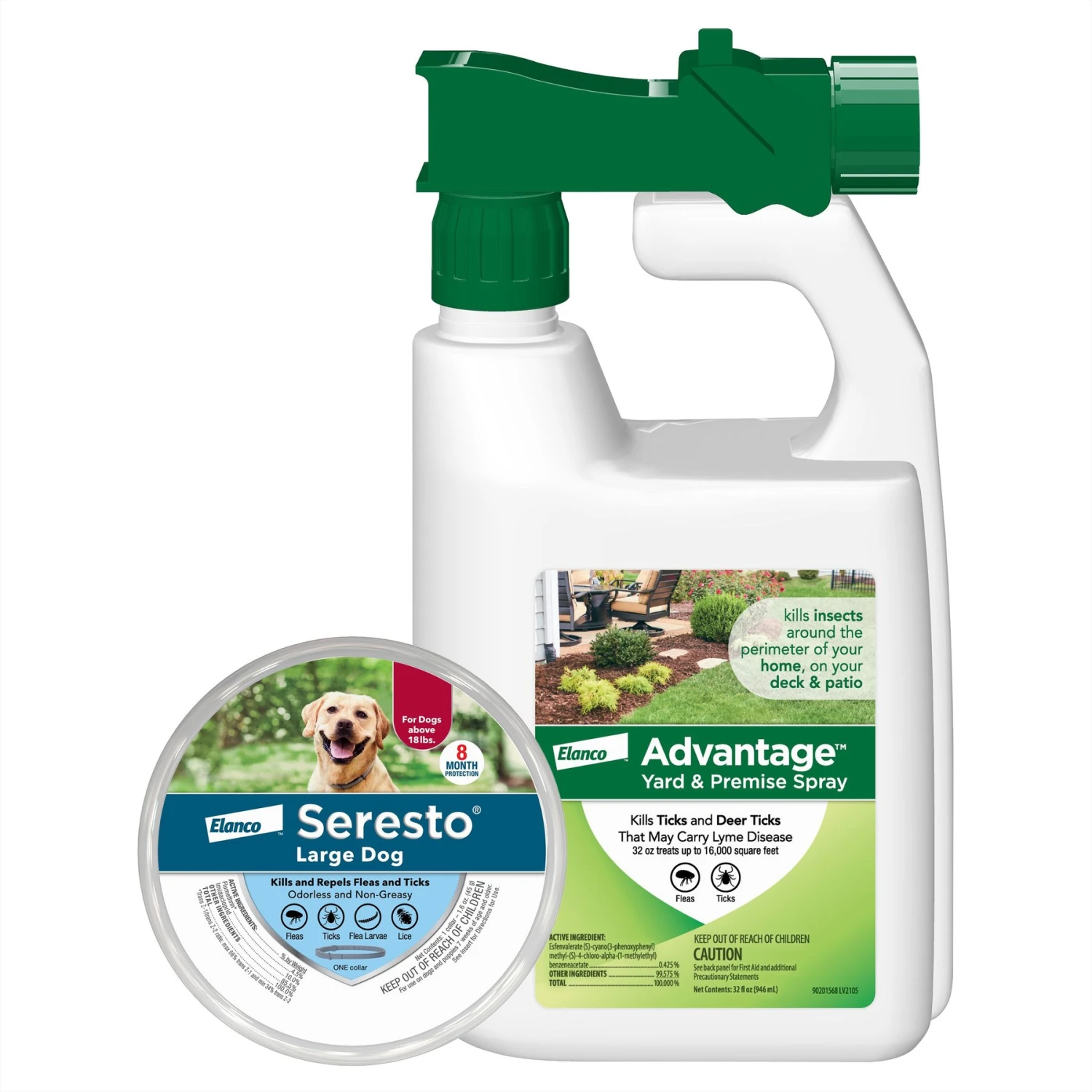 Seresto Flea & Tick Collar For Dogs, Over 18 Lbs & Advantage Yard & Premise Spray 3 Seresto Flea & Tick Collar For Dogs, Over 18 Lbs & Advantage Yard & Premise Spray