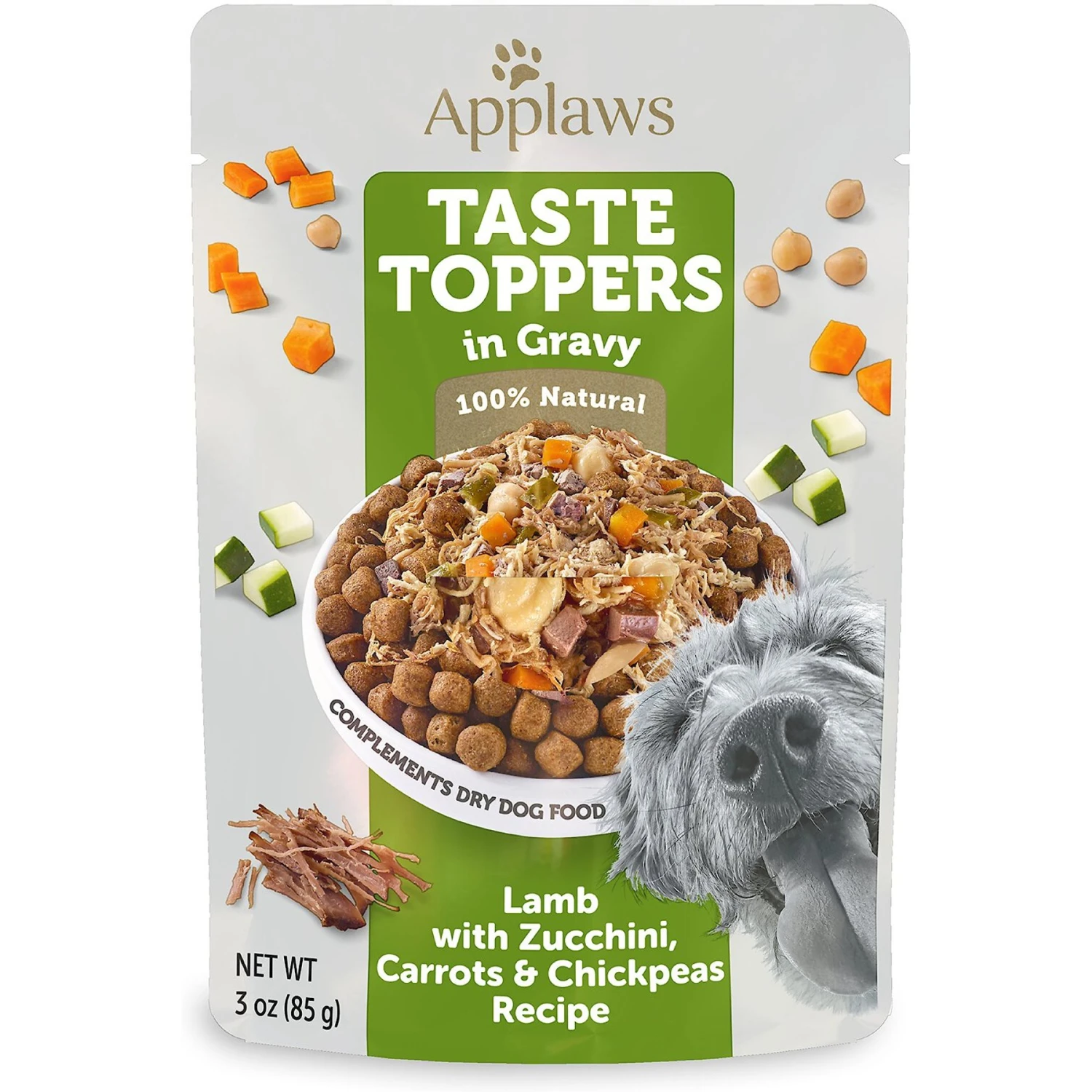 Applaws Taste Toppers Lamb, Carrot, Courgette & Chickpeas In Gravy Wet Dog Food Topper, 3-oz Pouch 3 Applaws Taste Toppers Lamb, Carrot, Courgette & Chickpeas In Gravy Wet Dog Food Topper, 3-oz Pouch