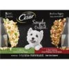 Cesar Simply Crafted Variety Pack Chicken, Carrots & Green Beans & Beef, Chicken, Purple Potatoes, Peas & Carrots Wet Dog Food Topper, 1.3-oz Can, 16 Count -Snuggle Paws 367307 MAIN. AC SS1800 V1644370290
