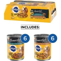 Pedigree Complete Nutrition Roasted Chicken, Rice & Vegetable Flavor Dog Kibble Adult Dry Dog Food & Pedigree Choice Cuts In Gravy Prime Rib, Rice & Vegetable Flavor & Roasted Chicken Adult Canned Wet Dog Food Variety Pack -Snuggle Paws 367572 PT6. AC SS1800 V1645743084