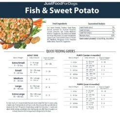 JustFoodForDogs Fish & Sweet Potato Recipe Frozen Human-Grade Fresh Dog Food -Snuggle Paws 368097 PT6. AC SS1800 V1696968817